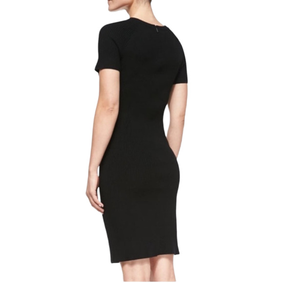Tory Burch Black Dotted Pony ribbed knit Gemma Merino Wool sweater dress size XS - Picture 2 of 13